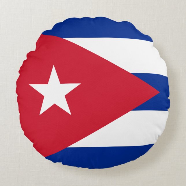 Cuba (Cuban) Flag Round Cushion (Front)