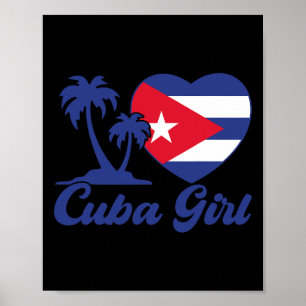Cuba- Cuban Girl Flag Cubanita Hispanic Heritage K Poster