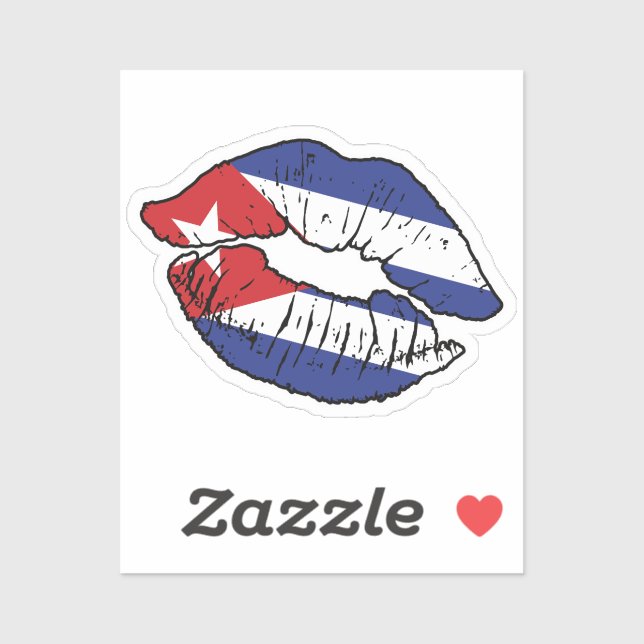 Cuba Cuban Lipstick Love Flag (Sheet)