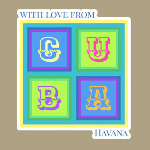 Cuba cuban modern colourful sticker