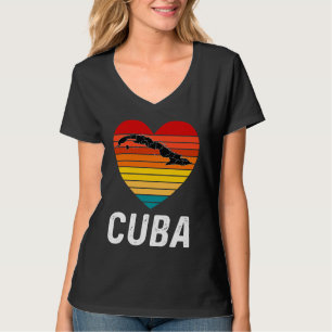 Cuba Cuban Pride DNA Map Flag Retro Vintage Cuban T-Shirt