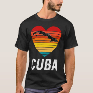 Cuba Cuban Pride DNA Map Flag Retro Vintage Cuban T-Shirt