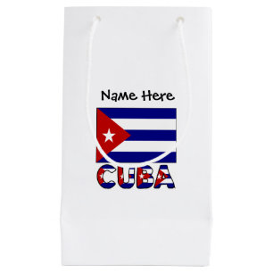 Cuba Dark Blue Cuban Flag Personalised Name Small Gift Bag