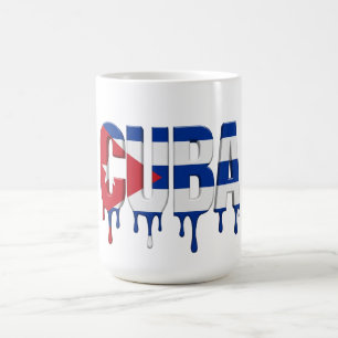 Cuba Drip Text Caribbean Flag Design Fan Coffee Mug