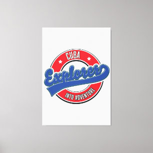 Cuba explorer into adventure logo canvas print
