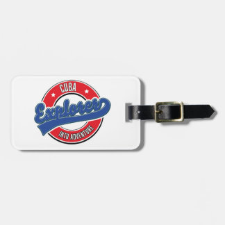 Cuba explorer into adventure logo classic round st luggage tag