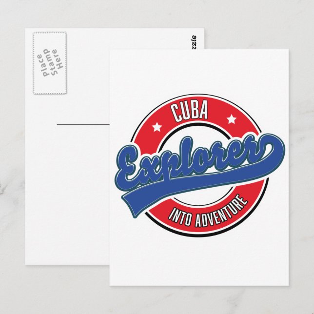Cuba explorer into adventure logo postcard (Front/Back)