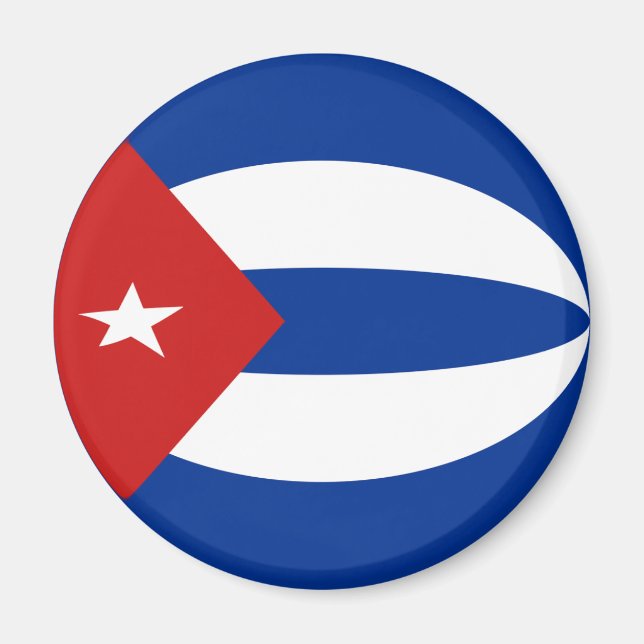 Cuba Fisheye Flag Magnet (Front)