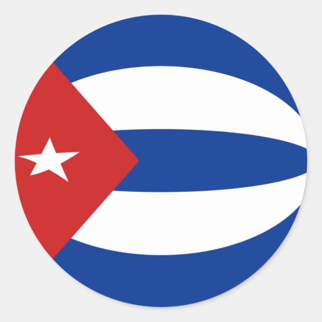 Cuba Fisheye Flag Sticker (Front)