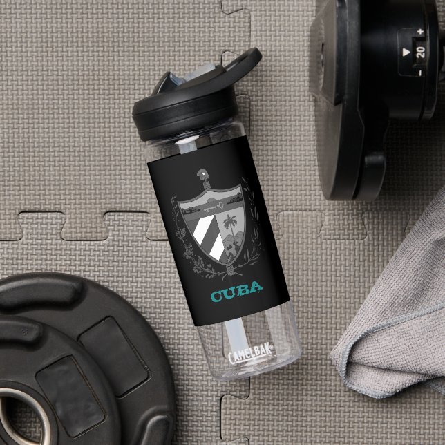 Cuba Fitness & Cuban coat of arms / flag Water Bottle (Gym)
