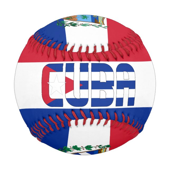 Cuba Flag and Coat of Arms Patriotic Baseball (Front)