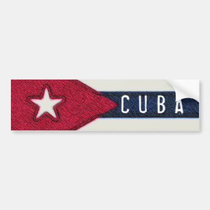 CUBA FLAG BUMPER STICKER