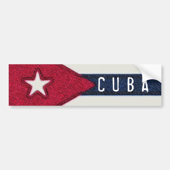 CUBA FLAG BUMPER STICKER (Front)