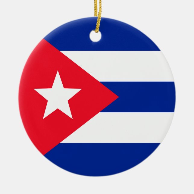 Cuba flag ceramic tree decoration (Front)