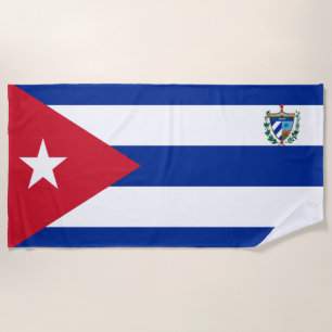 Cuba flag-coat of arms   beach towel