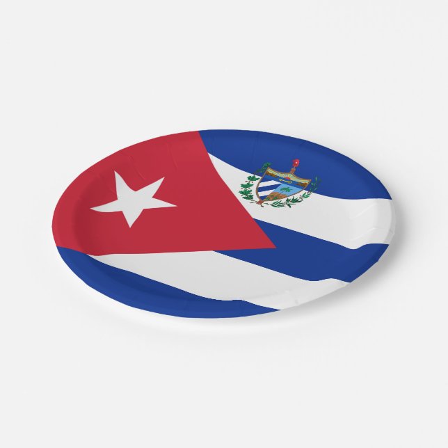 Cuba flag-coat of arms   paper plate (Angled)