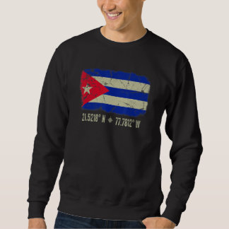 Cuba Flag Coordinates Men Women Cuban Heritage Sweatshirt
