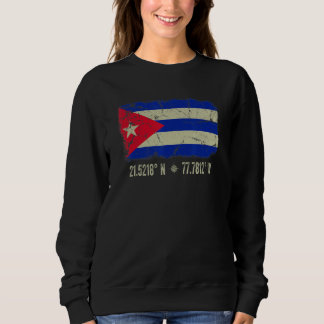 Cuba Flag Coordinates Men Women Cuban Heritage Sweatshirt