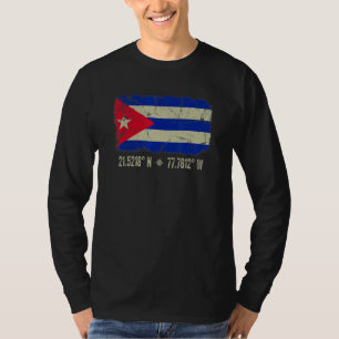 Cuba Flag Coordinates Men Women Cuban Heritage T-Shirt
