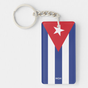 Cuba Flag Custom Monogram Key Ring