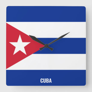 Cuba Flag Dazzling Patriotic Square Wall Clock
