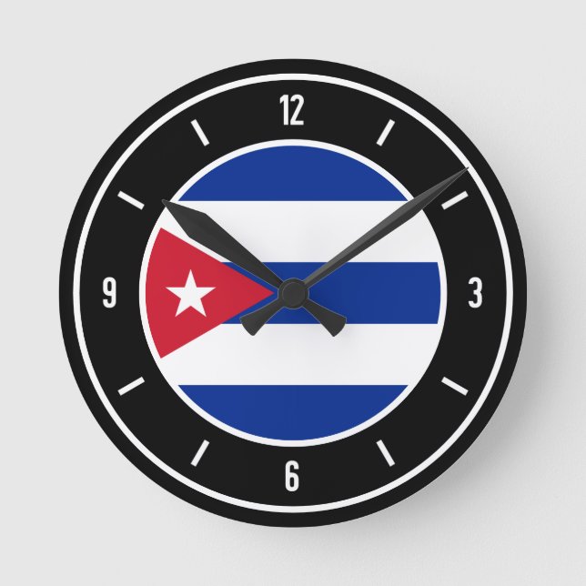 Cuba Flag Elegant Round Clock (Front)