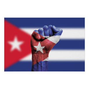 Cuba Flag Fist Poster