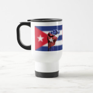 Cuba Flag Fist Travel Mug