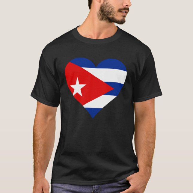 Cuba Flag Heart Cuba  Love Cuba T-Shirt (Front)