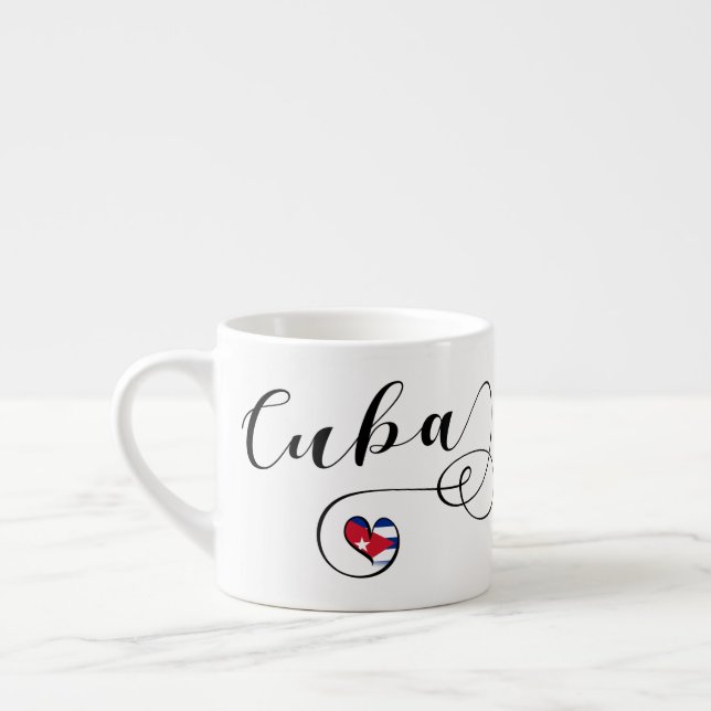 Cuba Flag Heart, Cuban Flag In a Heart Espresso Cup (Left)