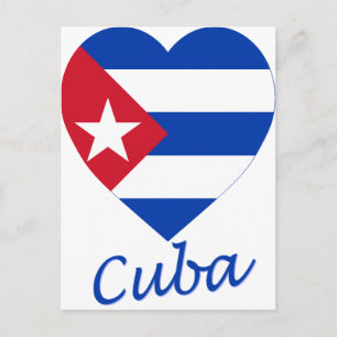 Cuba Flag Heart Postcard