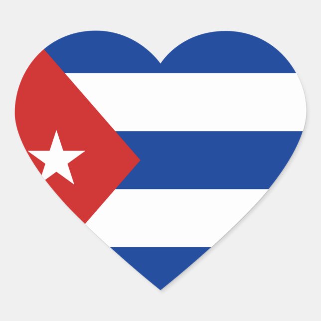 Cuba Flag Heart Sticker (Front)