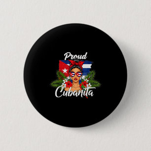Cuba Flag Hispanic Heritage Month Cubanita Messy B 6 Cm Round Badge