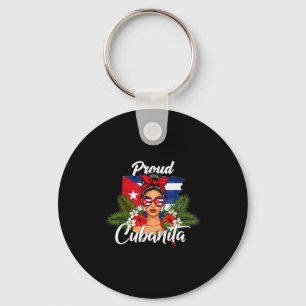 Cuba Flag Hispanic Heritage Month Cubanita Messy B Key Ring