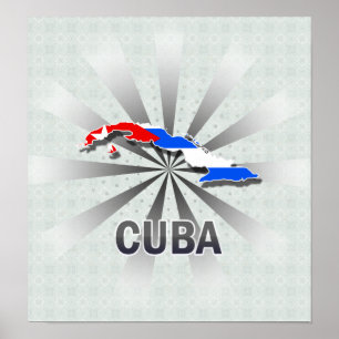 Cuba Flag Map 2.0 Poster