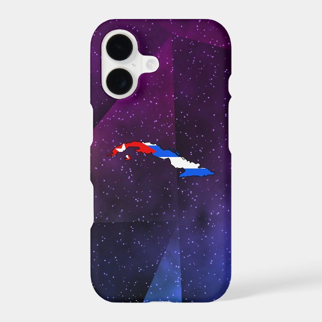 cuba Flag Map on abstract space background (Back)