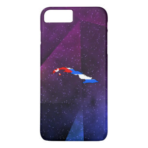 cuba Flag Map on abstract space background iPhone 8 Plus/7 Plus Case