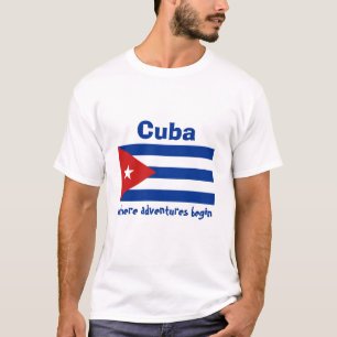 Cuba Flag + Map + Text T-Shirt