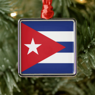 Cuba Flag Metal Tree Decoration