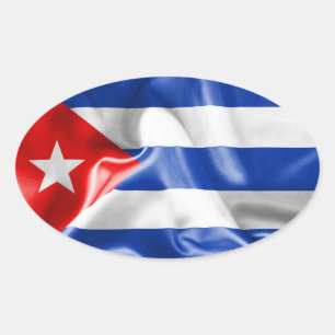 Cuba Flag Oval Sticker