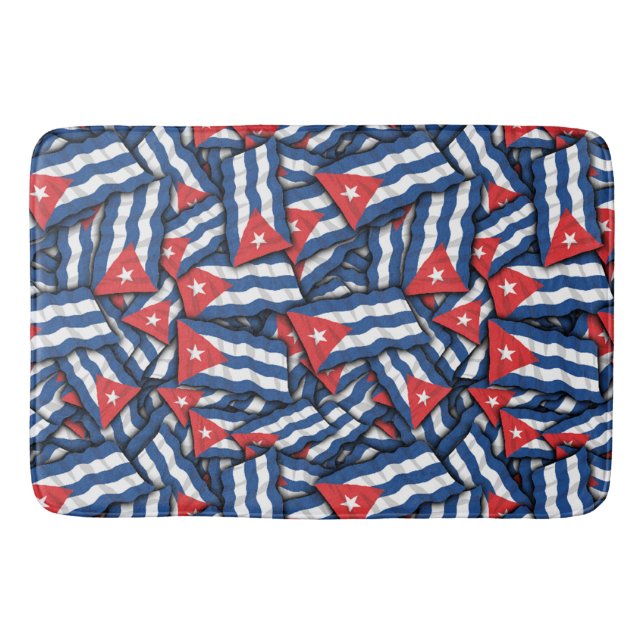 Cuba Flag Pattern Bath Mat (Front)