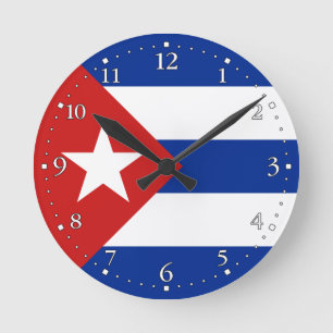 Cuba Flag Round Clock