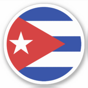 Cuba Flag Round Sticker