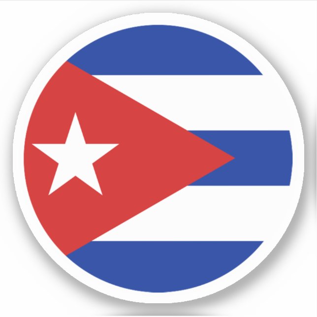 Cuba Flag Round Sticker (Front)