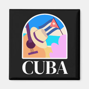 Cuba Flag Salsa Vintage Magnet