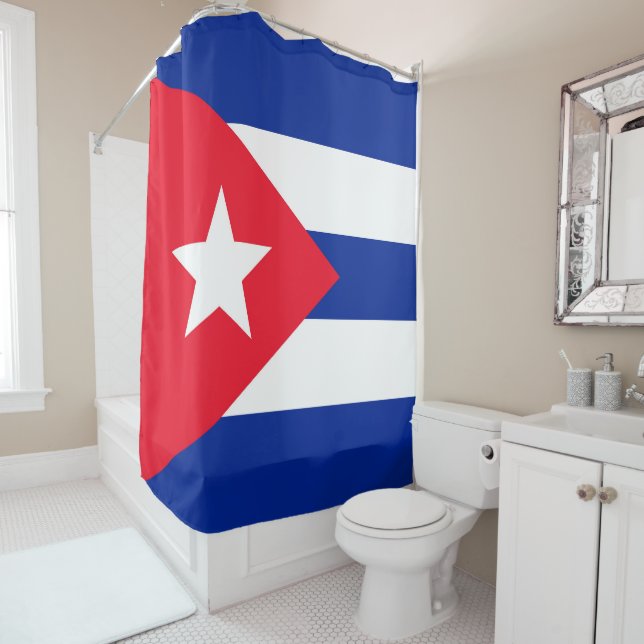 Cuba flag shower curtain (In Situ)