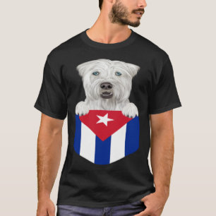 Cuba Flag Soft Coated Wheaten Terrier Dog In Pocke T-Shirt