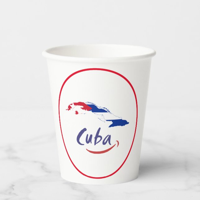 Cuba flag stylish design paper cups (Front)