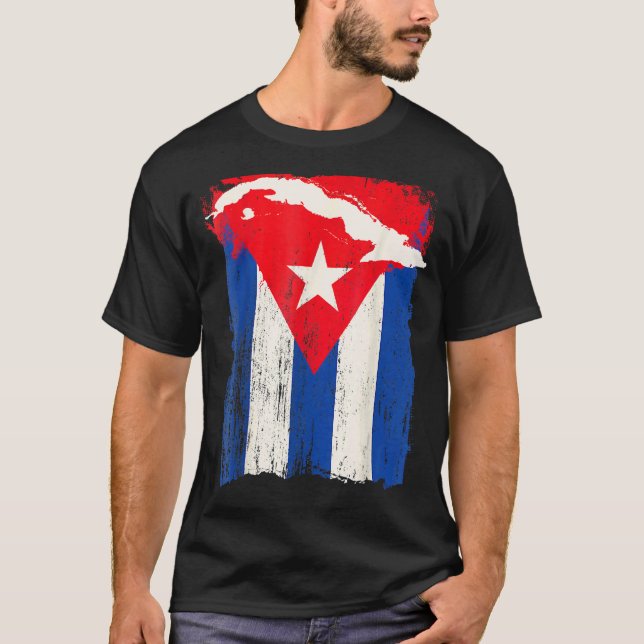Cuba Flag Support Cuban Country Map Graphic Cuba F T-Shirt (Front)