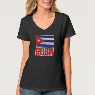 Cuba Flag Vintage Distressed Retro Cuban Pride Pre T-Shirt